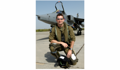 Simon Batt in Front of RAF Jaguar
